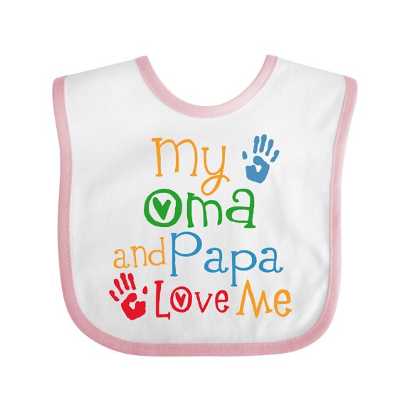Inktastic My Oma and Papa Love Me Boys or Girls Baby Bib