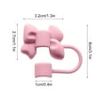 thumbnail image 5 of Snmubt Silica Gel Straw Cap Cover Cute Bow Shaped Straw Cap Cover Splashing Proof Straw Cap Cover Reusable Straw Cap Cover Water Bottle Straw Cover 0.4In Diameter (Pink), 5 of 9