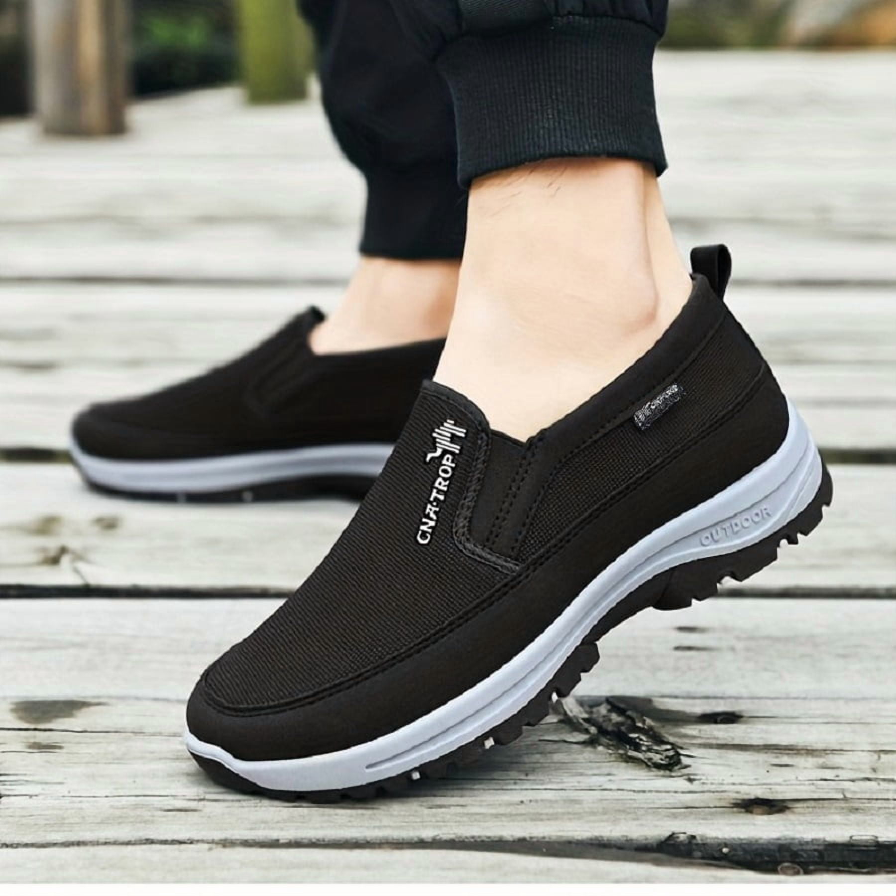 CNA.TROP Men's Slip on Casual Shoes Lightweight Breathable Anti-Slip Walking Shoes, Outdoor Hiking Shoes