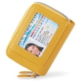thumbnail image 2 of LOUEBICA Credit Card Holder Wallet RFID Blocking Leather Small Wallet for Women Double Zipper Wallet with ID Window, 2 of 8