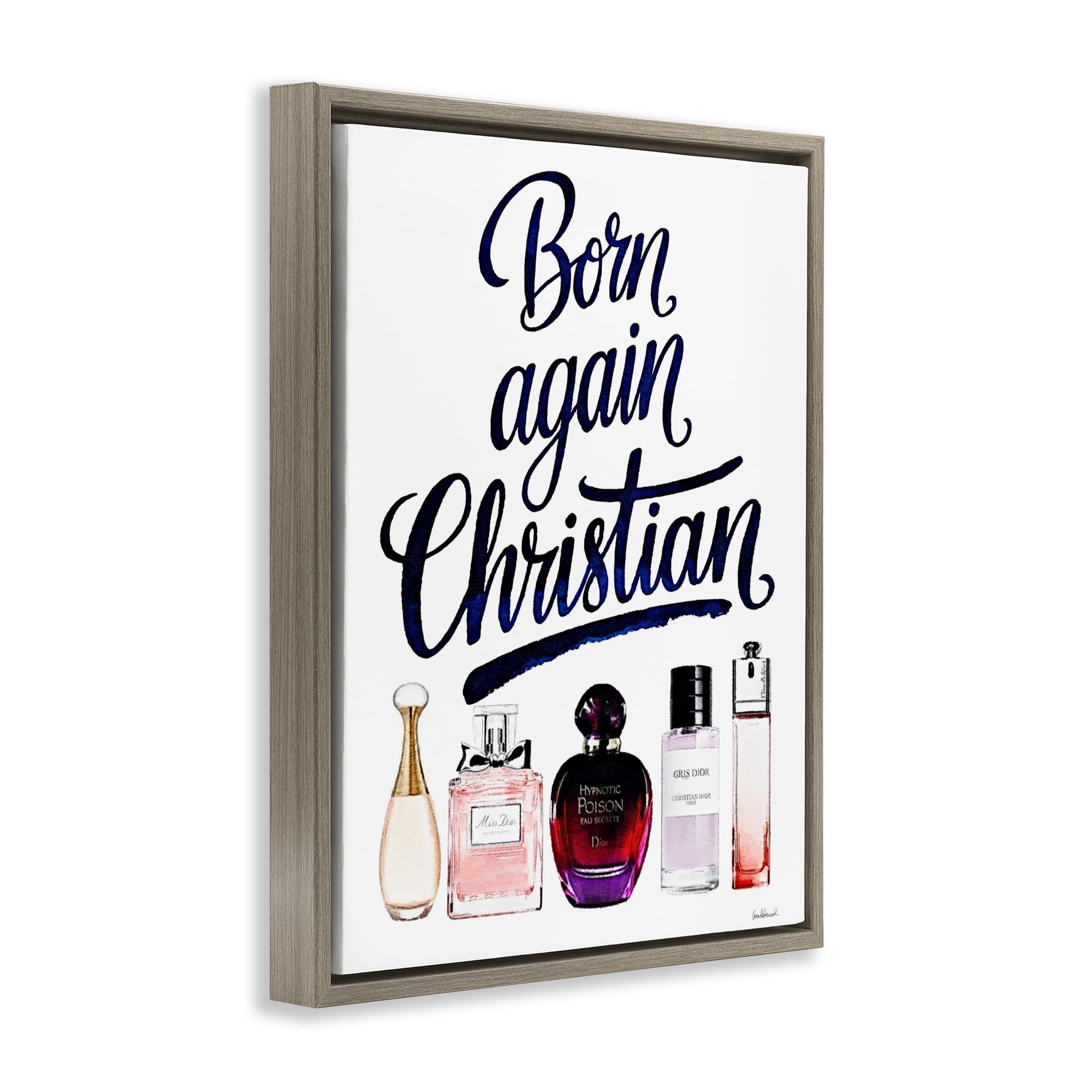 Born Again Christian Skincare Brown Framed Floater Canvas Wall Art, design by Amanda Greenwood