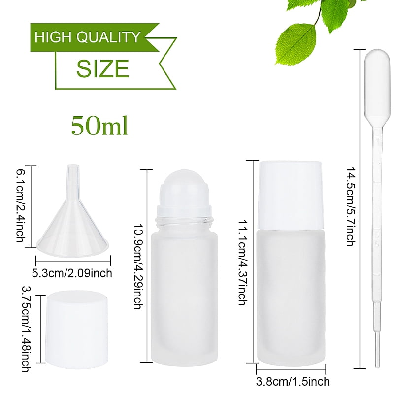 DIY Essential Oil Bottle Kits with Frosted Glass Essential Oil Empty Perfume Bottle Plastic Funnel Hopper & Pipettes Chalkboard Sticker Labels