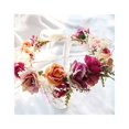 thumbnail image 5 of Boda floral guirnalda corona dama de honor rosa tocado floral wi, 5 of 5