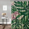 thumbnail image 2 of Leisuo Floral Summer California Exotic Palm Leaves Hawaii Tree Jungle Nature Green Shower Curtain Multiple Sizes for Bathroom White, 2 of 7