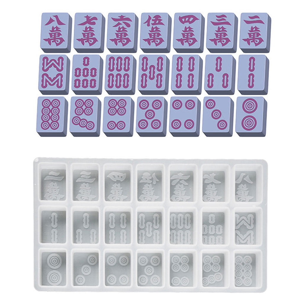 GENEMA Mahjong Dice Epoxy Resin Casting Mold Resin Silicone Molds for DIY Craft Project