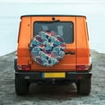thumbnail image 6 of Fuzoiu Fish In The Wave Print Universal Spare Tire Cover with Buckle Strap, Waterproof Wheel Covers for Jeep, Trailer, RV, Truck and All Car-15 inch, 6 of 6