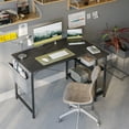 thumbnail image 3 of DESINO 40 Inch L-Shaped Computer Desk with Storage Shelves Home Office Corner Desk Study Writing Table, Black, 3 of 9