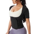 thumbnail image 5 of Aofany Women Waist Trainer Corset Tummy Control Underbust Body Shaper Zipper/Buckle Tops Waist Cincher Short Sleeve Top, 5 of 8