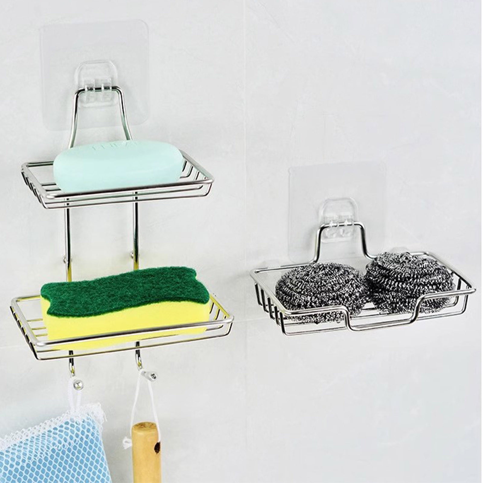 Cadorn Single - Layer Stainless Steel Soap Holder - Wall - Mounted, Drill - Free Bathroom Storage Rack for Soap