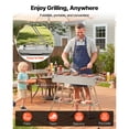 thumbnail image 6 of KFFKFF Foldable Charcoal Grill, 250 sq.in. Portable BBQ Grill with Adjustable Charcoal Tray & Side Tables, Brushed Stainless Steel Cooking Grate for Outdoor Camping and Backyard Gatherings, 6 of 9