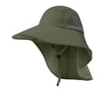 thumbnail image 2 of Lumtrix Wide Brim Sun Hat with Neck Flap for Men Women Summer Outdoor Breathable Fishing Hats with Strap Dark Green One Size, 2 of 7