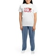 thumbnail image 4 of CafePress - Justmauid Pajamas - Women's Short Sleeve Print T-Shirt and Pants Light Cotton Pajama Set, 4 of 7