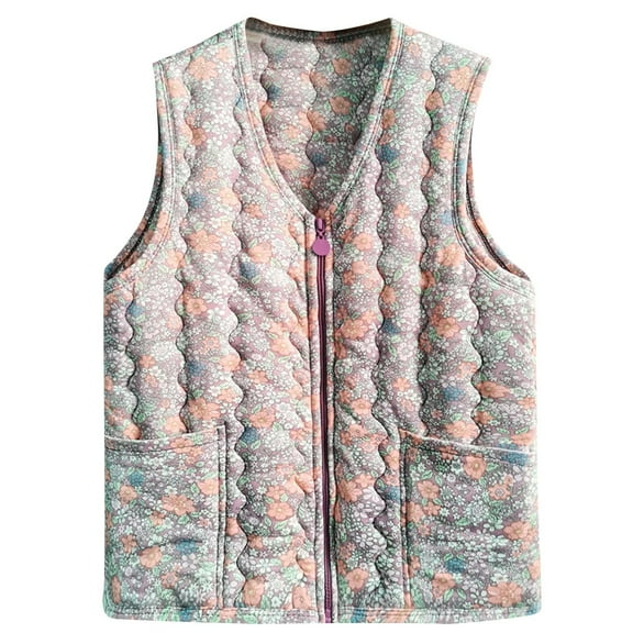 Rohuuque Women's Sleeveless Quilted Vest Jacket with Zip Front Hooded Cute Lightweight Padded Insulated Vest with Pockets Olive Green