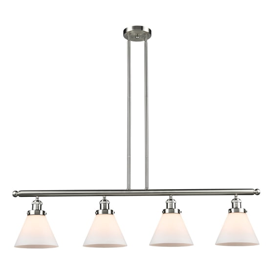 Innovations 4-LT LED Large Cone 48" Island-LT LED - Brushed Satin Nickel - 214-SN-G41-LED