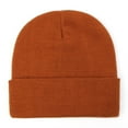 thumbnail image 4 of XIAOCHA Fleece‑Lined Beanie for Women Solid Hats Casual Fall‑Winter Toque,Orange, 4 of 4