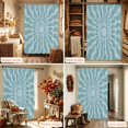 thumbnail image 6 of Abstract Sun Shower Curtain, Waterproof Shower Curtains for Bathroom, Middle Century Bohemia Sunshine Retro Blue Washable Fabric Bathtub Curtain Set Bath Decor with 12 Hooks 48"x72", 6 of 8