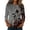 Gray #109, variant on Womens Shirts Halloween Funny 3/4 Sleeve Pullover Spooky Bat Printed T Shirts Horror Round Neck Tops Holiday Three Quarter Length Blouses, L