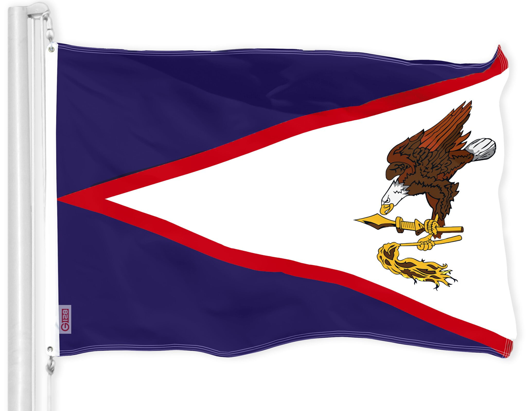 G128 Combo Pack: American USA Flag 3x5 Ft & American Samoa Flag 3x5 Ft, Both Printed Polyester, Indoor/Outdoor, Brass Grommets