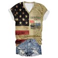 thumbnail image 1 of Top Del Día de la Independencia de las Mujeres, Cortesía Impresa V-Cuello Camiseta de Manga Corta para el Uso Casual Y de Fiesta, Camiseta de Moda Patriótica, 1 of 3