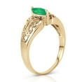 thumbnail image 2 of Galaxy Gold 14K Yellow Gold Natural Marquis-Shaped Emerald Filigree Solitaire Ring - May Birthstone - Abundance & Joy - Sizes 5.5 to 11 - Fine Jewelry for Women, 2 of 3