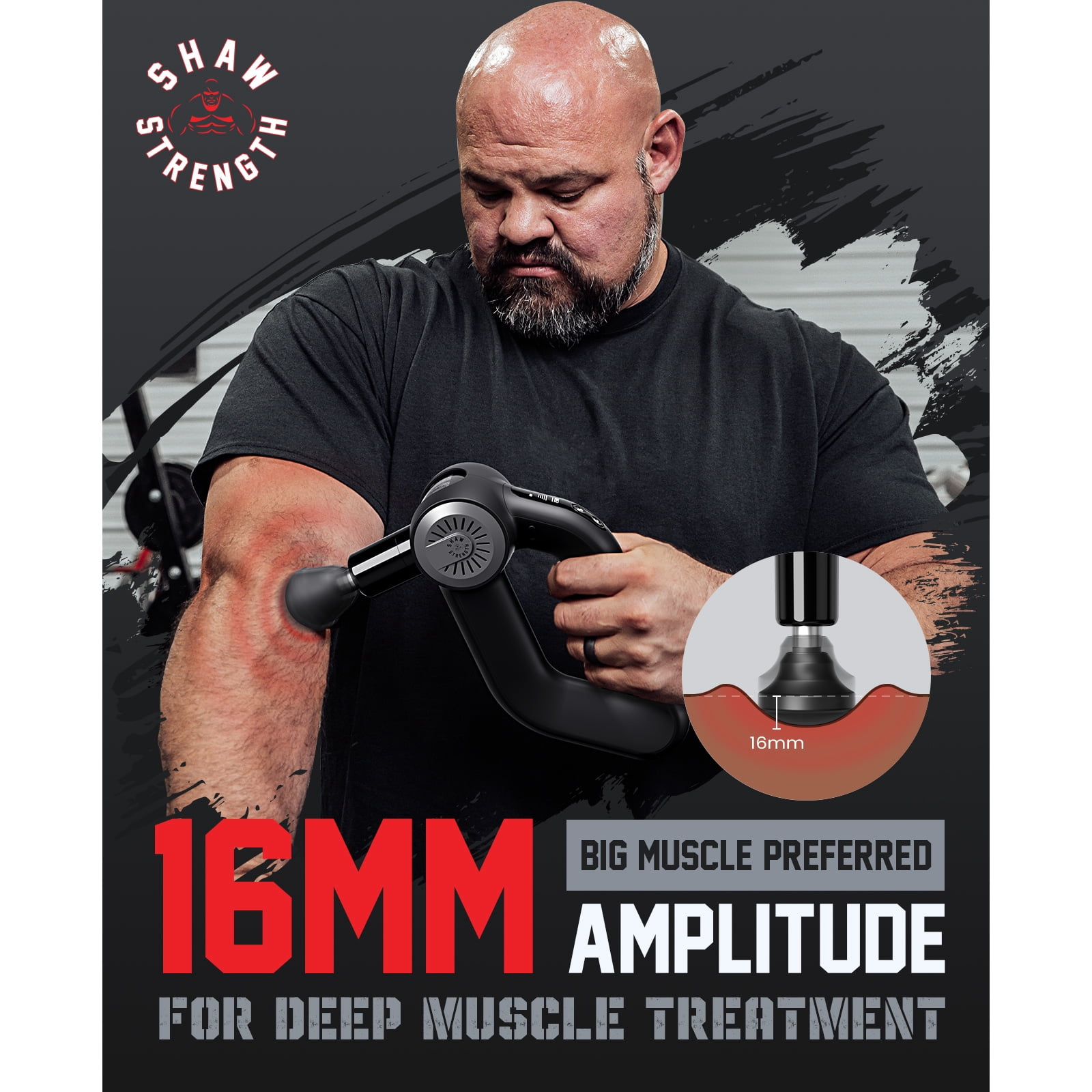 Multi-grip S6 Pro Massage Gun Deep Tissue Percussion with 16mm Amplitude Pain Relief, Faster Charging Professional Muscle Massager Gun for Athletes,Handheld Massagers for Muscles,  OLED 7 Attachments