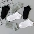thumbnail image 3 of Waroomhouse 5 Pairs Simple Unisex Ankle Socks Women Men Low Cut Short Socks Anti-slid Athletic Running Casual Invisible Liner Socks, 3 of 8