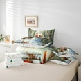 thumbnail image 6 of jejeloiu Cute Santa Claus Christmas Snowmen Kawaii Squirrel Queen Comforter Sheet Set, Reversible Lightweight Room Decor, 7pcs, 6 of 8