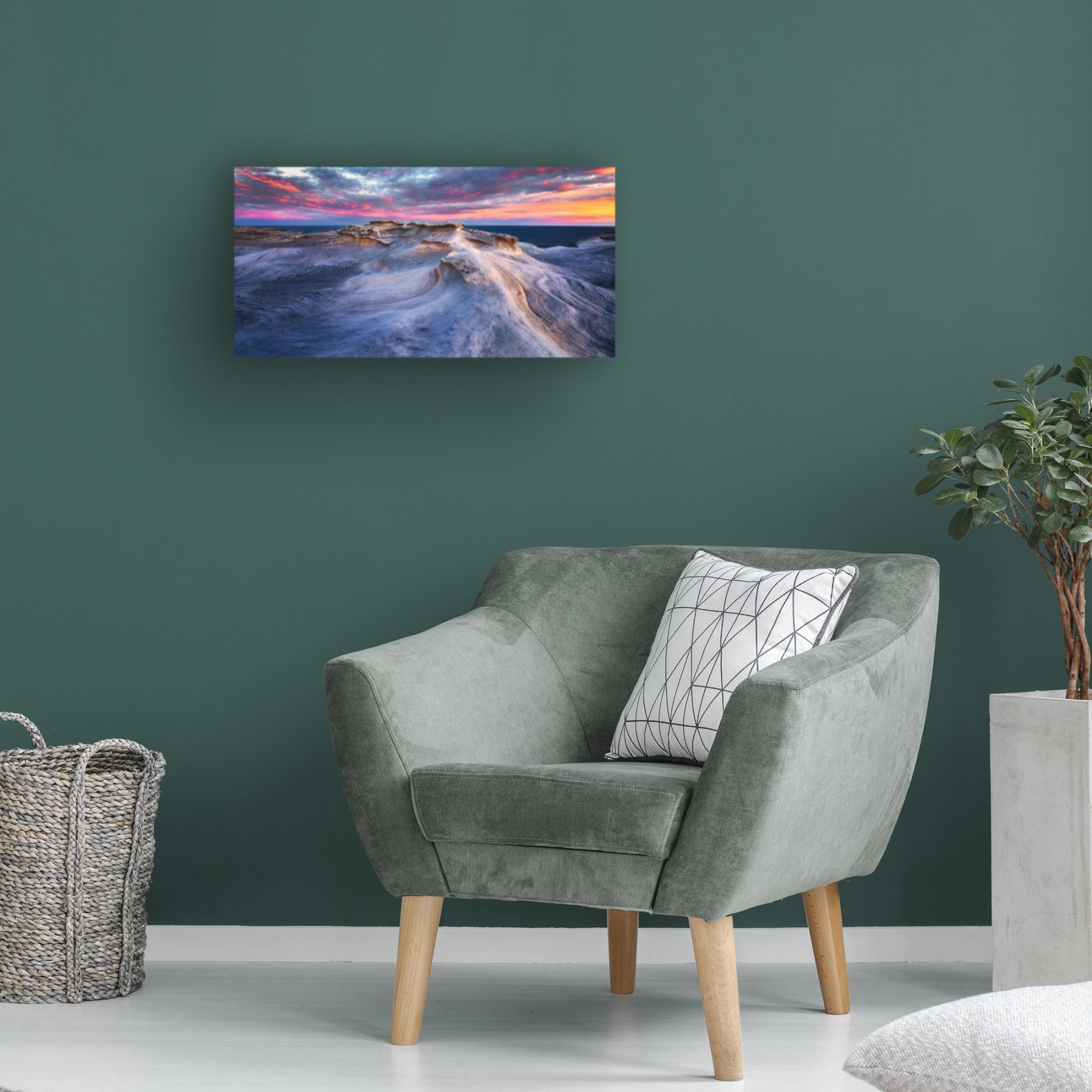 Canvas Wall Art - Joshua Zhang 'Waves' Wall Art for Living Room, Bedroom, or Office D?cor by Trademark Fine Art - 47 x 24 Inches
