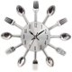 thumbnail image 1 of Reloj de pared de cocina, 3D extraíble, moderno, creativo, cubiertos, cuchara de cocina, tenedor, reloj de pared, espejo, calcomanía de pared, pegatina de pared, decoración del hogar (platea, 1 of 5