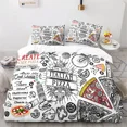 thumbnail image 3 of 2024 Pizza Duvet Cover Burger Bedding Set Hot Dog French Fries Comforter Cover Microfiber Dessert Western Food Quilt Cover King Size, 3 of 6