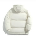 thumbnail image 4 of LNZGNM Mens Winter Jackets with Hood Thicken Thermal Mens Puffer Jacket with Hood Big and Tall Lightweight Down Jackets & Coats Outdoor Hooded Jacket, White 2XL, 4 of 5