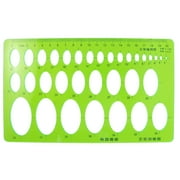 REGALWOVEN Eduional Stationery Drawing Template Oval Ruler Guide Clear Green 20cm