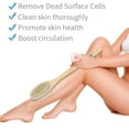thumbnail image 4 of Exfoliante corporal de bambú con mango largo, cepillo de espalda de doble cara con cerdas duras y suaves, herramienta de limpieza profunda y exfoliante para uso húmedo o seco, agarre antideslizante y, 4 of 5