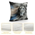 thumbnail image 4 of Leisuo Decorative Throw Pillow Covers Art Lion Lumbar Pillow Cases for Couch Sofa Bed,Rectangular Cushion Cover White, 4 of 5