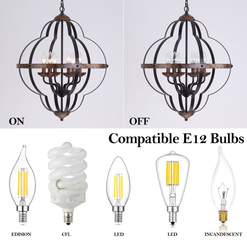Kepooman 6-light Rustic Farmhouse Chandelier, Rustic Industrial Iron Chandeliers for Living Room Kitchen Kepooman 6-light Rustic Farmhouse Chandelier, Rustic Industrial Iron Chandeliers for Living Room Kitchen