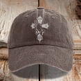 thumbnail image 2 of Womens Hat Unisex Jesus Cross Embroidered Washed Baseball Cap Casual Outdoor Sun Coffee One Size, 2 of 4