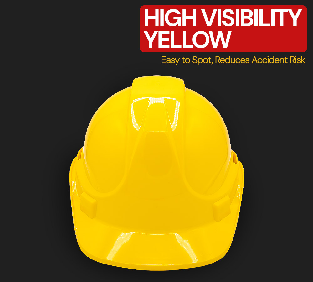10 Pack Yellow Hard Hat for Men – Adjustable Type 1 ABS Plastic Safety Helmet, Lightweight Head Protection for Construction, Electrical, and Industrial Work