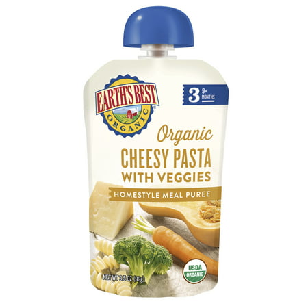 Earth's Best Organic Stage 3 Baby Food, Cheesy Pasta with Veggies, 3.5 Ounce (Pack of (Best Foods For 7 Month Old)