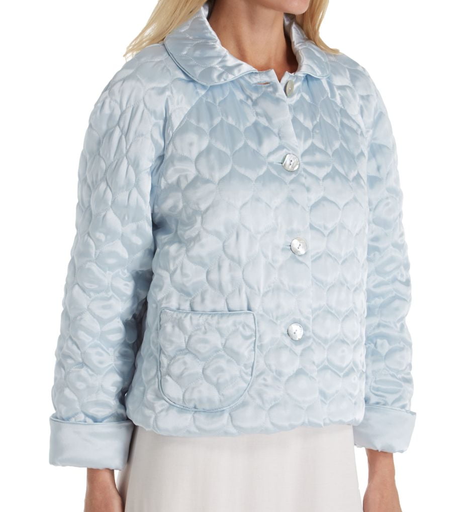 Amanda Rich Women's Amanda Rich 401QBJ Button Front Satin Bed Jacket