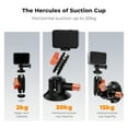 thumbnail image 6 of K&F CONCEPT 3" Suction Cup Mount with 360° Double Ball Head Magic Arm, 1/4" Screw Threads, Quick Release Car Mount Compatible with DJI Insta360, 6 of 8