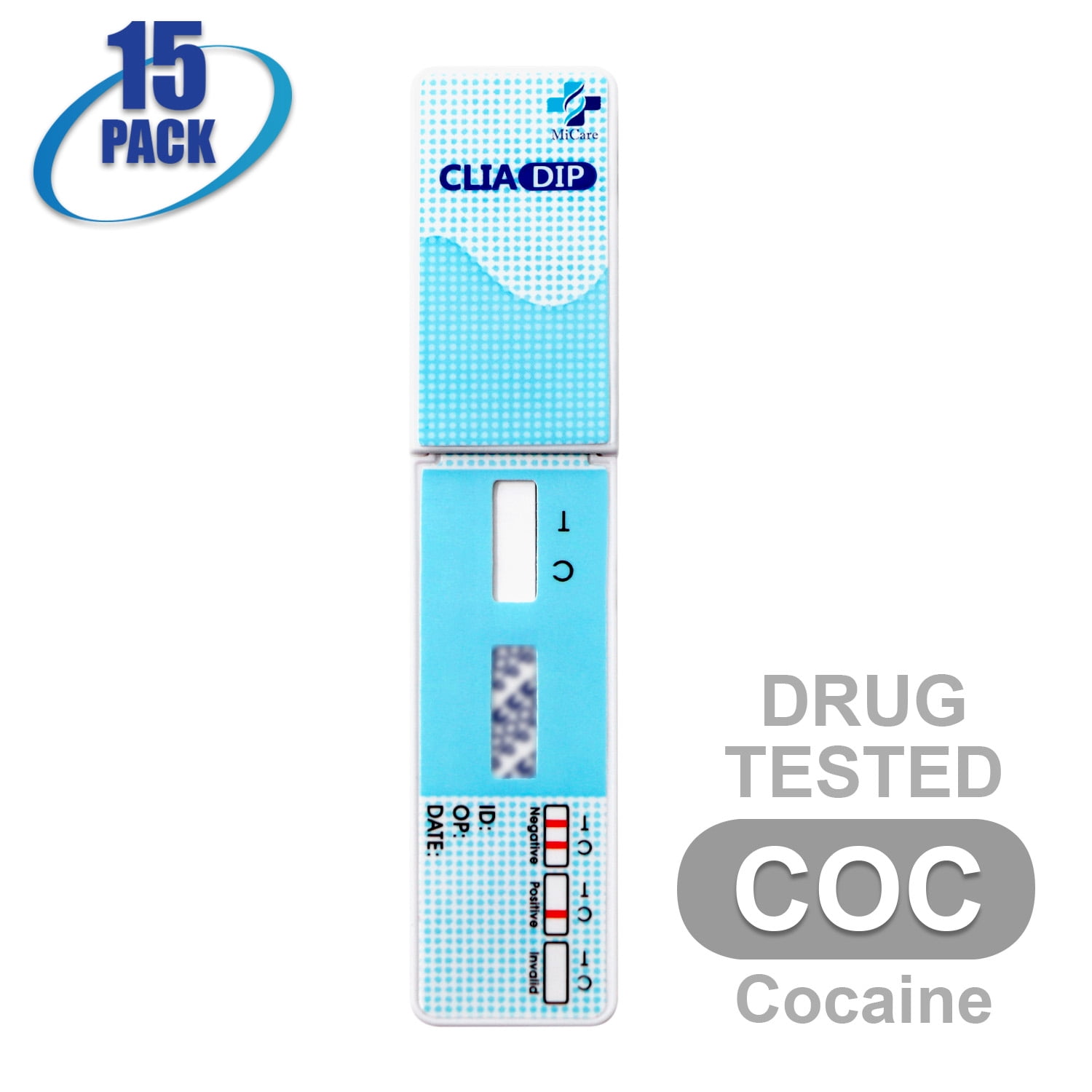 Mintegrity [15pk] - 1-Panel Dip Card Instant Urine Drug Test - Cocaine (COC) #MI-WDCO-114