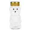 8 oz Honey bear with Flip Top Lid Plastic Squeeze Bear Wedding Party Favors (6, gold)
