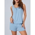 thumbnail image 3 of SUNSIOM Ensemble de Pyjama Deux Pièces pour Femmes, Débardeur Froncé Sans Manches et Short, Tenue de Nuit Babydoll, 3 of 9