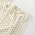 thumbnail image 4 of Baby Toddler Girls Clothes Summer Outfits Heart Printed Short Sleeve Tops with Pants 2 Piece Sets Beige 6-7 Years, 4 of 5