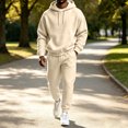 thumbnail image 5 of Mens Sweat Suits Fall Winter Casual Hoodie and Sweatpants Set Solid Long Sleeve Pullover Top Lounge 2 Piece Outfit, 5 of 5