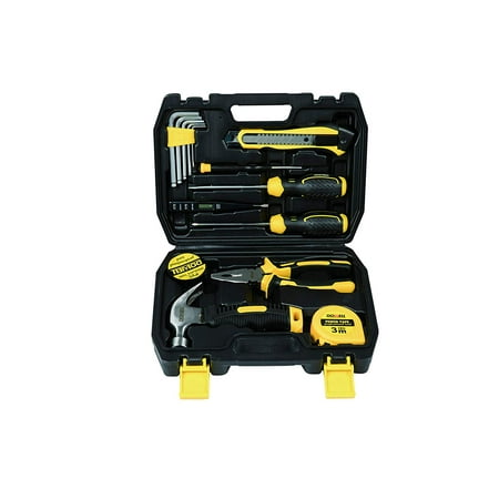 Plastic Hand Tool - DoWell 15-Piece Homeowner General Portable Repair Hand Tools Kit with Plastic Tool Box Storage Case for Home/Office/Dorm/Apartment