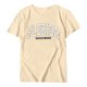 thumbnail image 4 of Camiseta informal de manga corta holgada con estampado de letras inglesas para mujer, 4 of 4