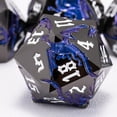 thumbnail image 5 of DND Dice Set Dragon RPG Polyhedral Metal Dice, Gunmetal Blue, with White Numbers, 7 Piece, 5 of 7
