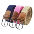 thumbnail image 3 of Cinturón para Hombre 1 Unidades,Cinturón Tejido Elástico Trenzado En Caja de Regalo Pantalones Casuales de Golf Cinturones Jeans - 39.4", Rosa Claro brillar Electrónica, 3 of 5