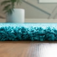 thumbnail image 4 of Rugs.com Solid Shag Collection Rug – 9' x 12' Turquoise Shag Rug Perfect For Living Rooms, Large Dining Rooms, Open Floorplans, 4 of 9